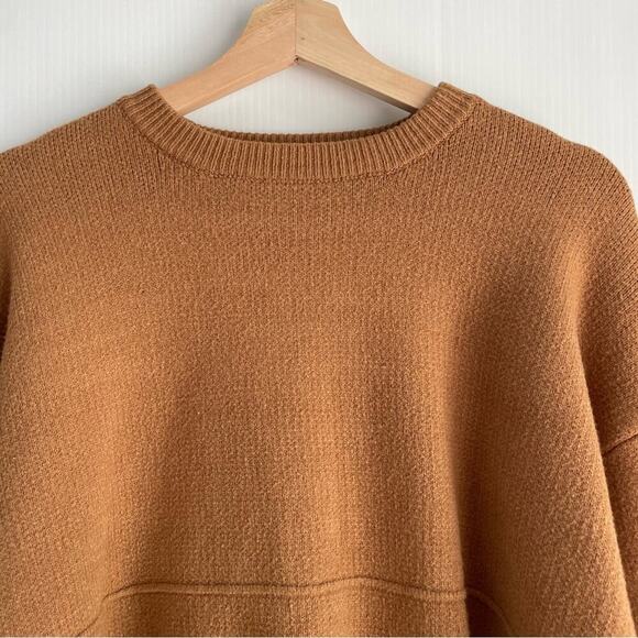 SHACI Blue tan cropped Crewneck sweater size small - Picture 3 of 8